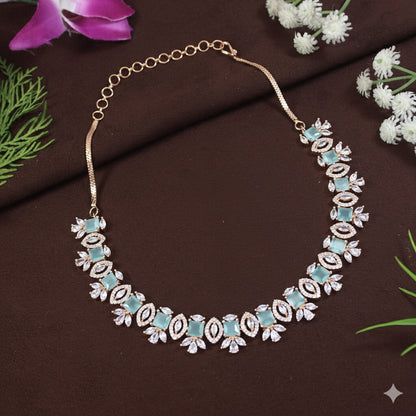 American Diamond Zircon Necklace Set