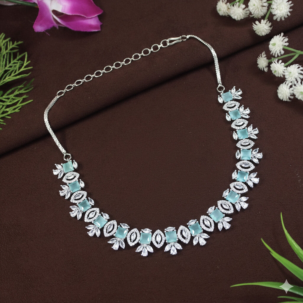 American Diamond Zircon Necklace Set