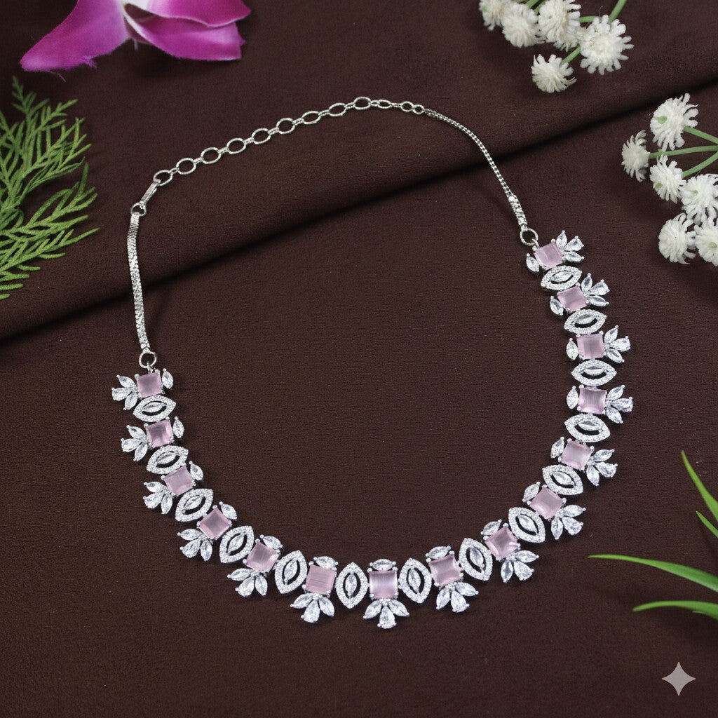 American Diamond Zircon Necklace Set