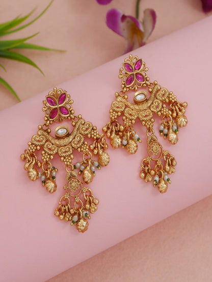 Royal Heritage Antique Finish Brass Necklace Set for Festive & Bridal Wear